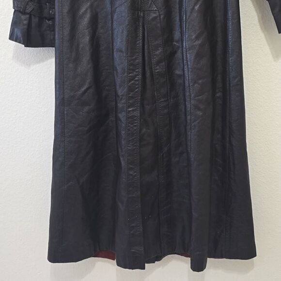 Vintage CR Mates by Domino Leather Trench Coat size 13/14 - Picture 8 of 15